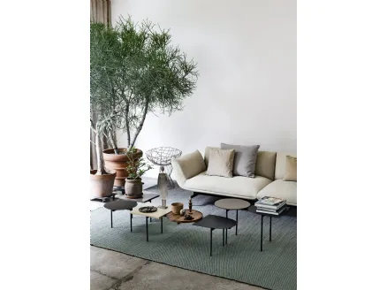 Constellations coffee tables in lacquered and wood with metal structure by Kristalia.