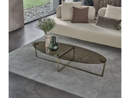 Cross oval coffee table by Bontempi.