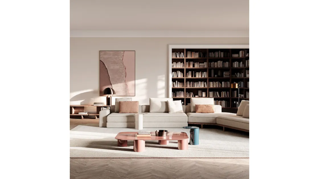 Elly coffee table in glossy lacquered finish by Frigerio