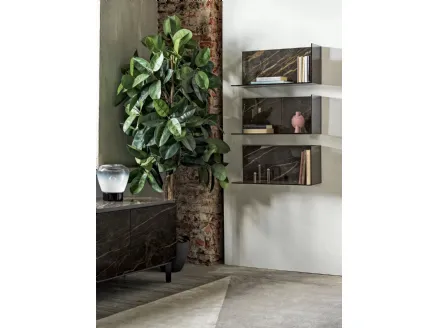Zen shelf in SuperMarble and crystal by Bontempi