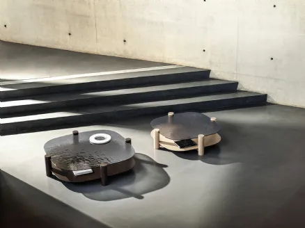 Pavos coffee table in glass and wood by Frigerio.