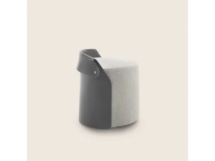 Ozzy pouf in padded fabric and leather by Flexform.