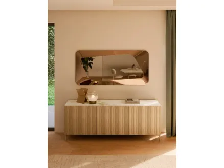 Melted glass mirror Focus by Bontempi.