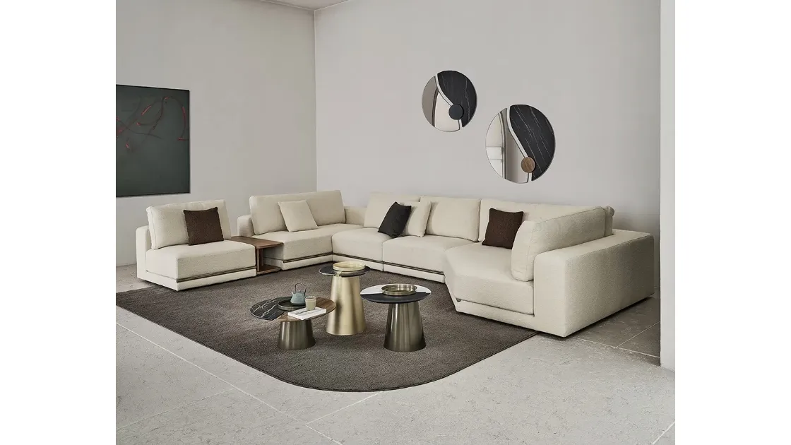 Luxor mirror with decorative elements in SuperMarble and Bontempi wood.