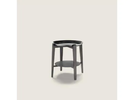 Cabaré coffee table with leather top and wooden base by Flexform.