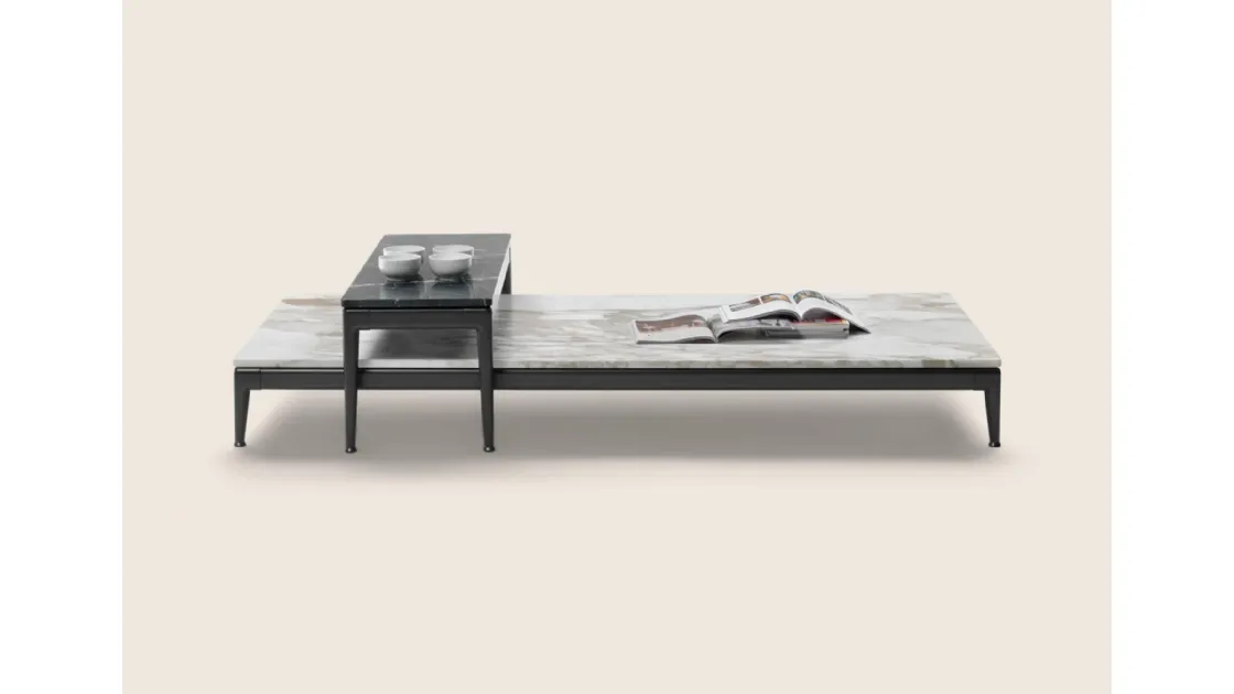 Pico coffee table in marble by Flexform.