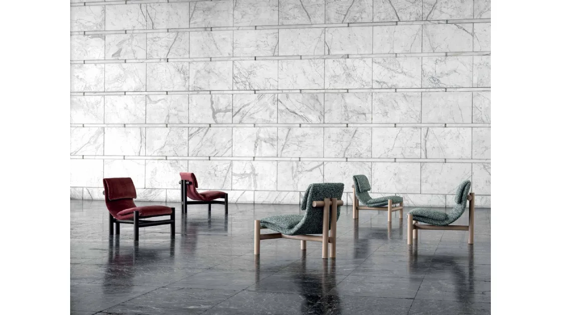 Ada armchair in fabric and wood by Frigerio