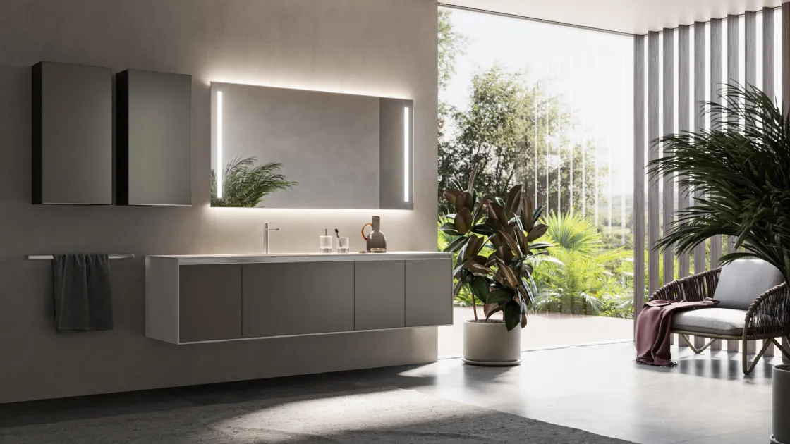 Suspended bathroom vanity unit Correct 03 by Inda