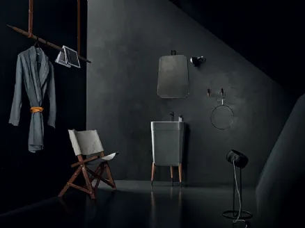 Free 03 washbasin in Metallic Iron color by Cerasa.