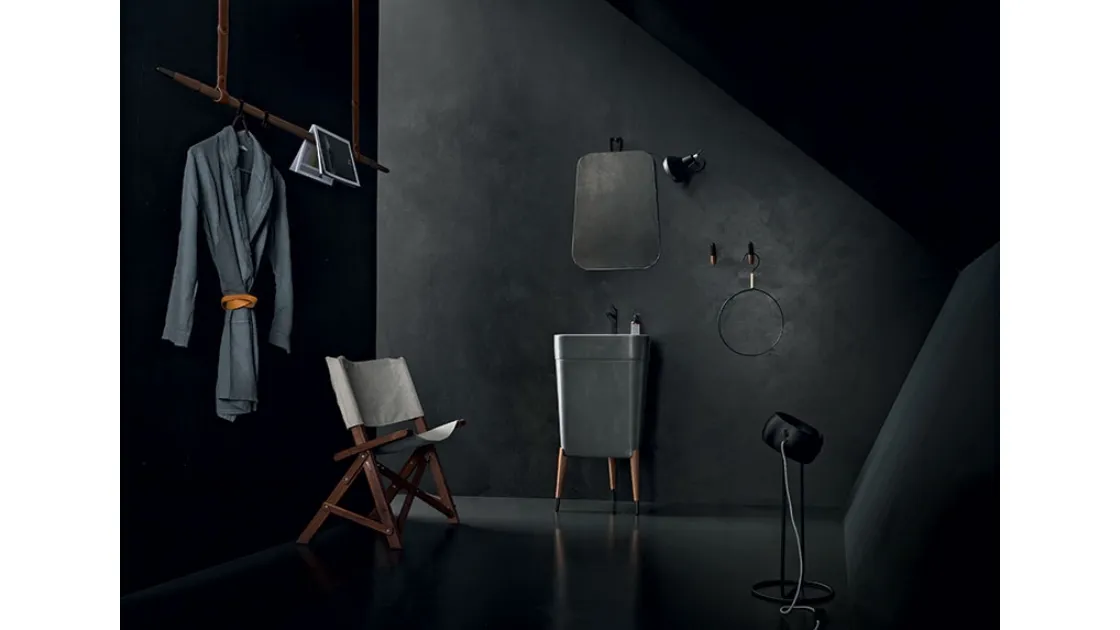 Free 03 washbasin in Metallic Iron color by Cerasa.