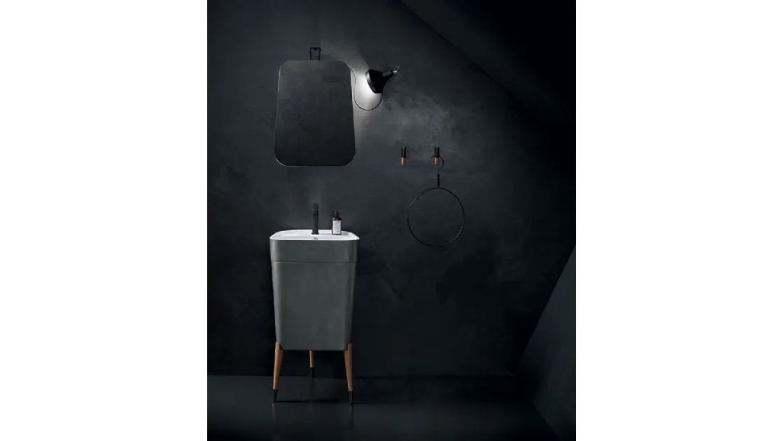 Free 03 washbasin in Metallic Iron finish by Cerasa.