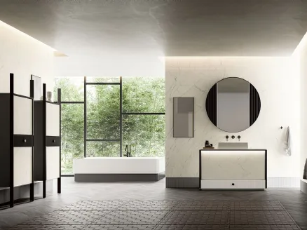 Bathroom Vanity Unit Honey 00 in Laminam Statuarietto by Cerasa