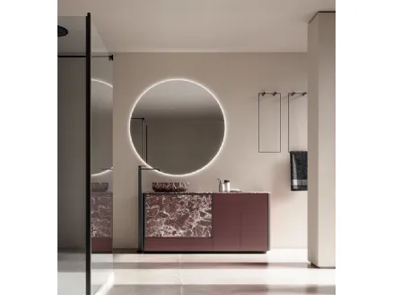 Bathroom cabinet Honey 01 in lacquered wood and resin by Cerasa