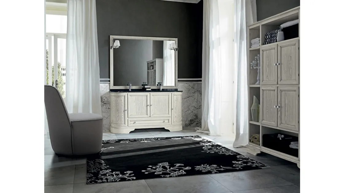 Bathroom cabinet Paestum 02 in lacquered ash by Cerasa.