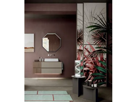 Suspended bathroom cabinet Segno 03 by Cerasa