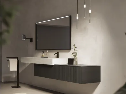 Suspended bathroom unit Testadura 03 by Inda.