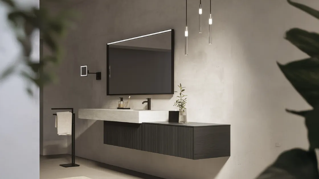 Suspended bathroom unit Testadura 03 by Inda.