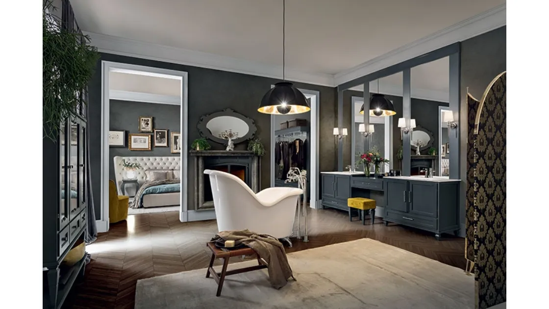 Bathroom furniture York 02 in London Smoke lacquered by Cerasa.