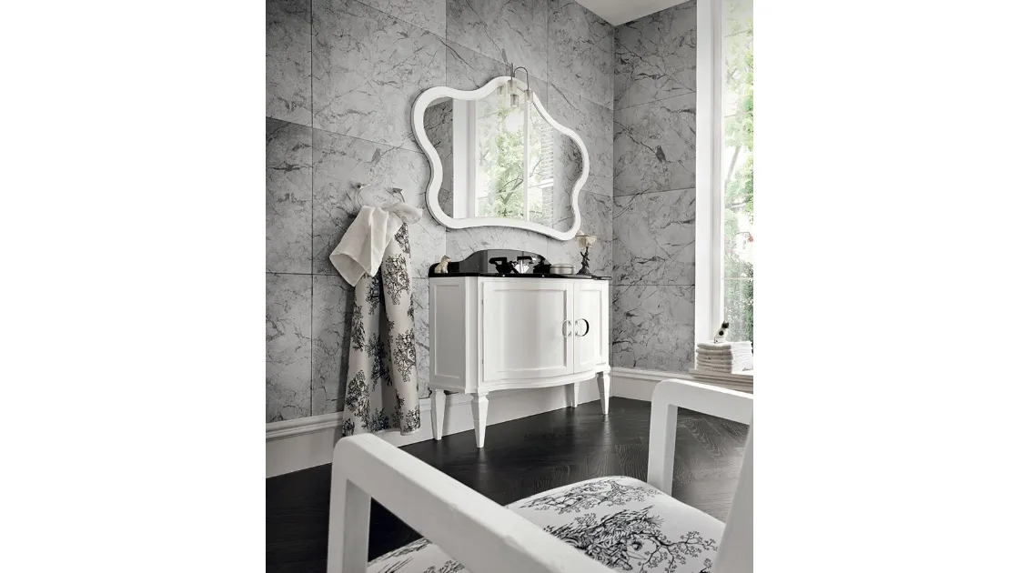 Bathroom Vanity Unit York 04 in White Worn Lacquer by Cerasa
