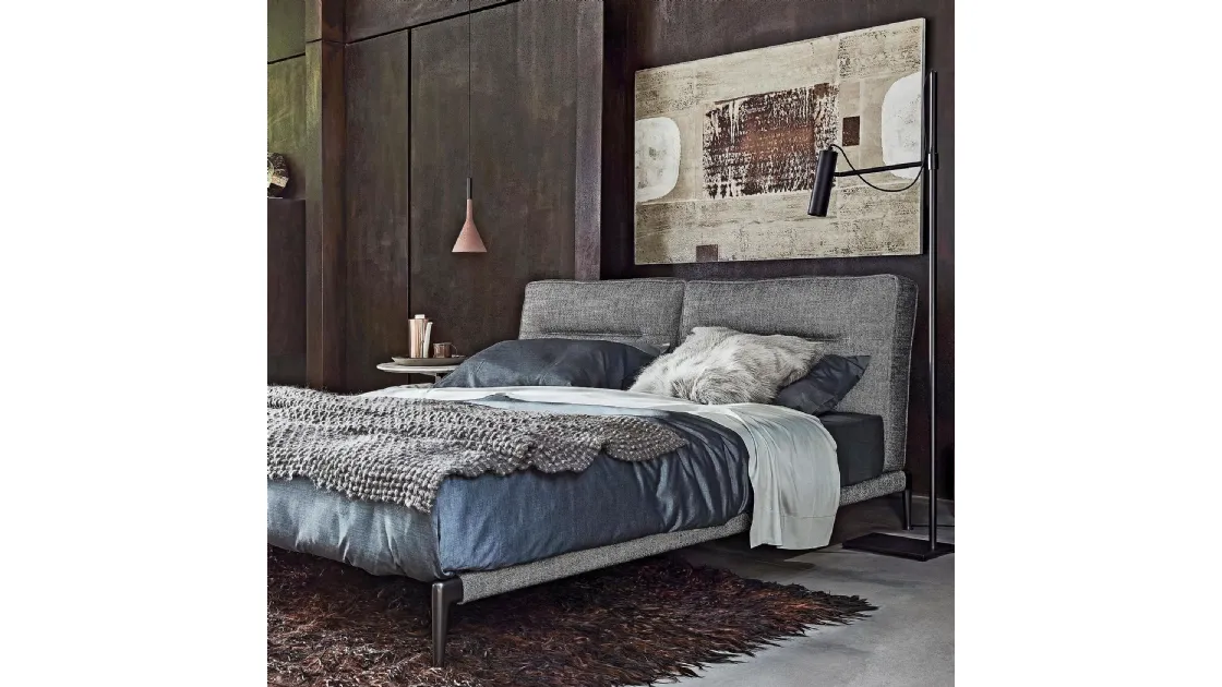 Upholstered fabric bed Adda by Flexform