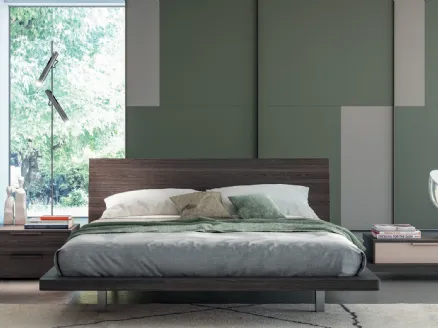 Double bed Asja in thermotreated oak by Tagliabue Mobili.