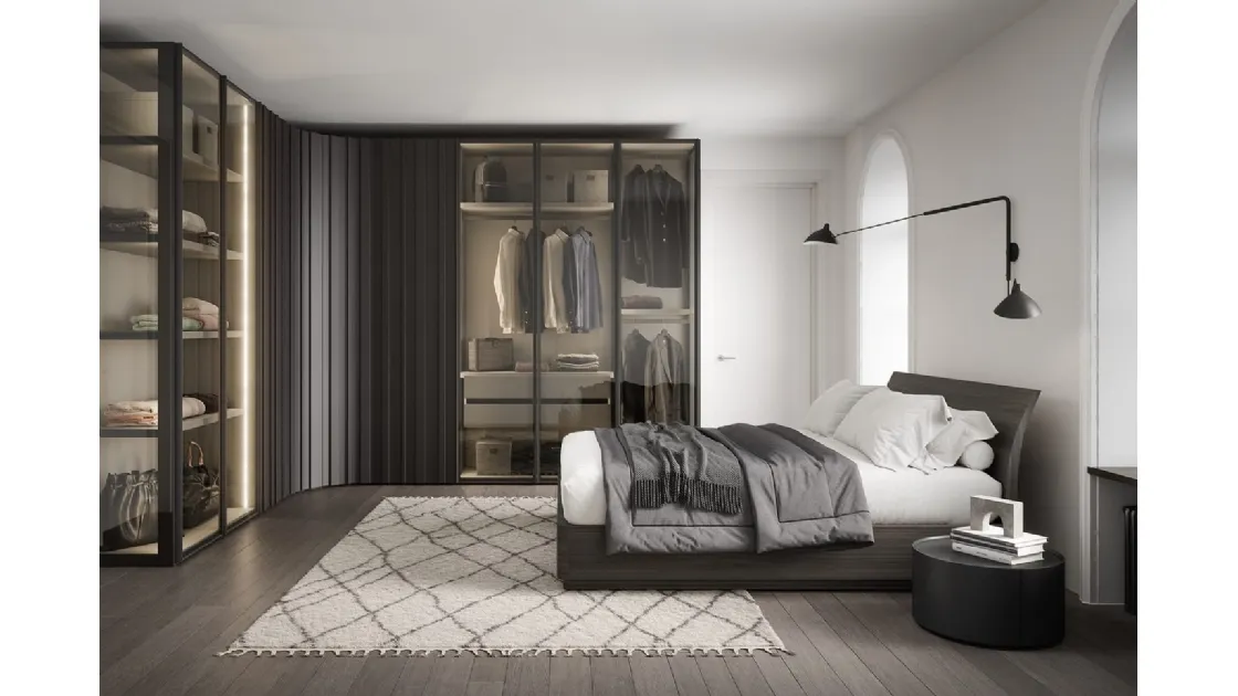 Bend bed with storage box by Novamobili
