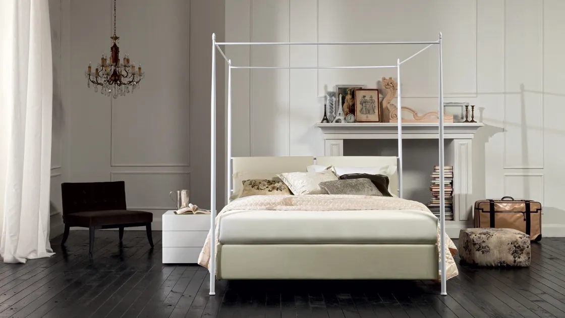 Canopy bed with storage box Beverly by Oggioni