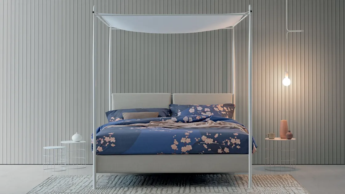 Canopy bed with storage box Beverly by Oggioni