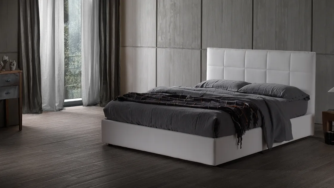 Fabric bed with storage Bobby 28 by Excò