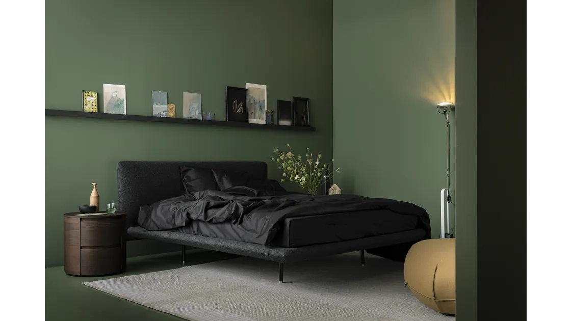 Fabric bed Clapis by Kristalia