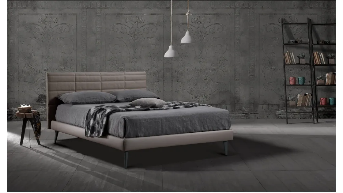 Eco-leather bed with quilted headboard Forrest 14 by Excò.