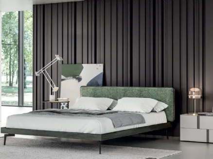 Ginevra bed with padded headboard by Tagliabue Mobili