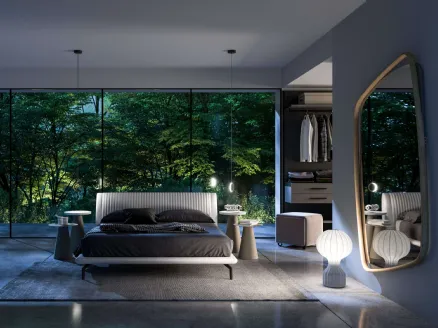 Globo leather bed by Ozzio