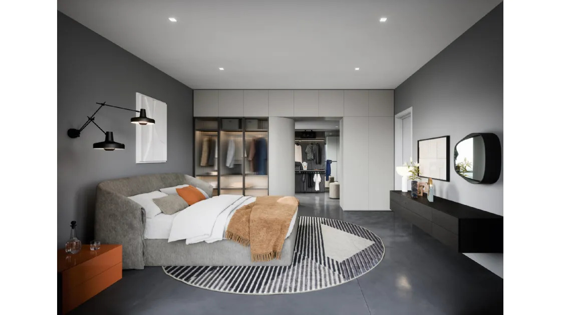 Hide bed with storage box by Novamobili