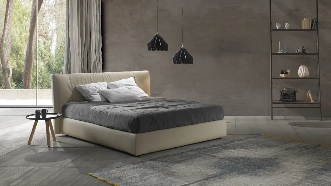 Fabric bed with storage box Hug 28 by Excò.