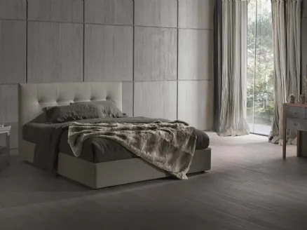 Ecopelle bed with storage compartment Moore 28 by Excò