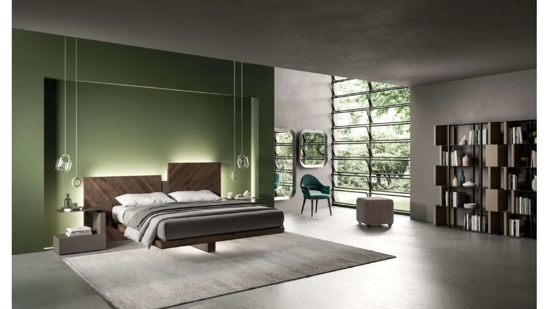 Bed with storage box Nazarè by Ozzio