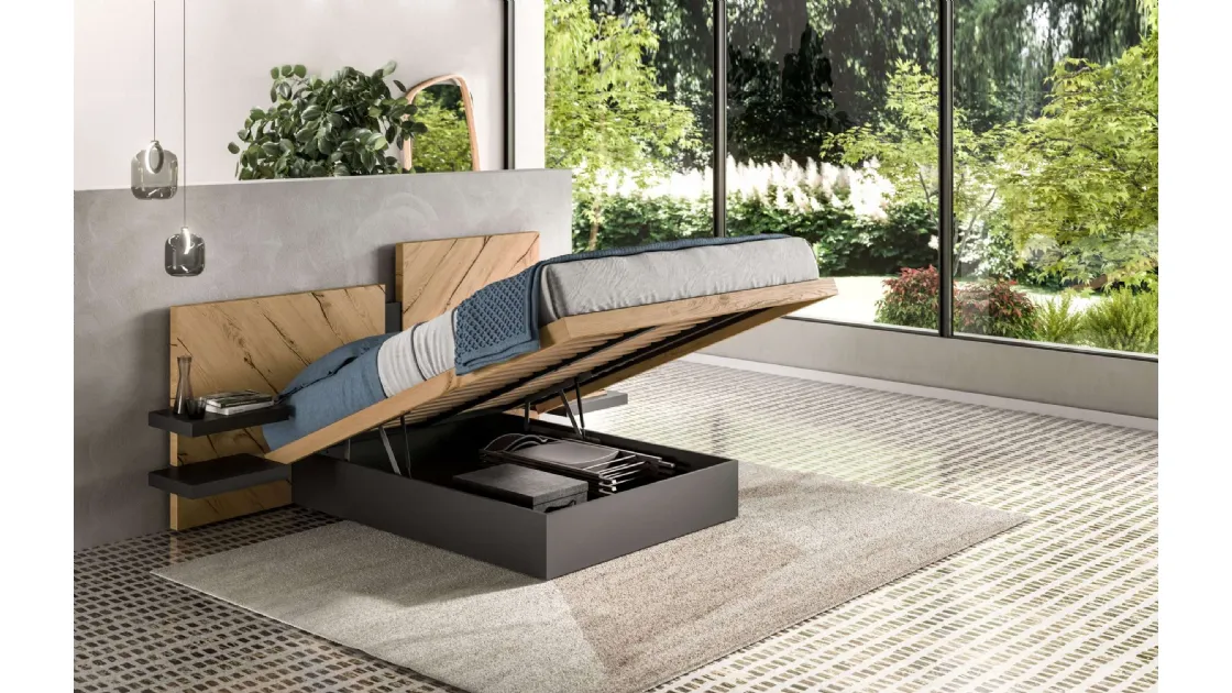 Storage bed with container box Nazarè by Ozzio