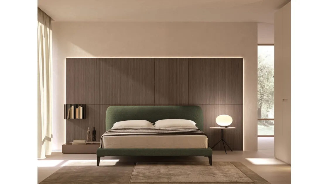 Text translated to English:
Upholstered Riviera bed by Tagliabue Mob