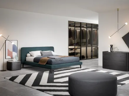 Seeyou padded fabric bed by Novamobili