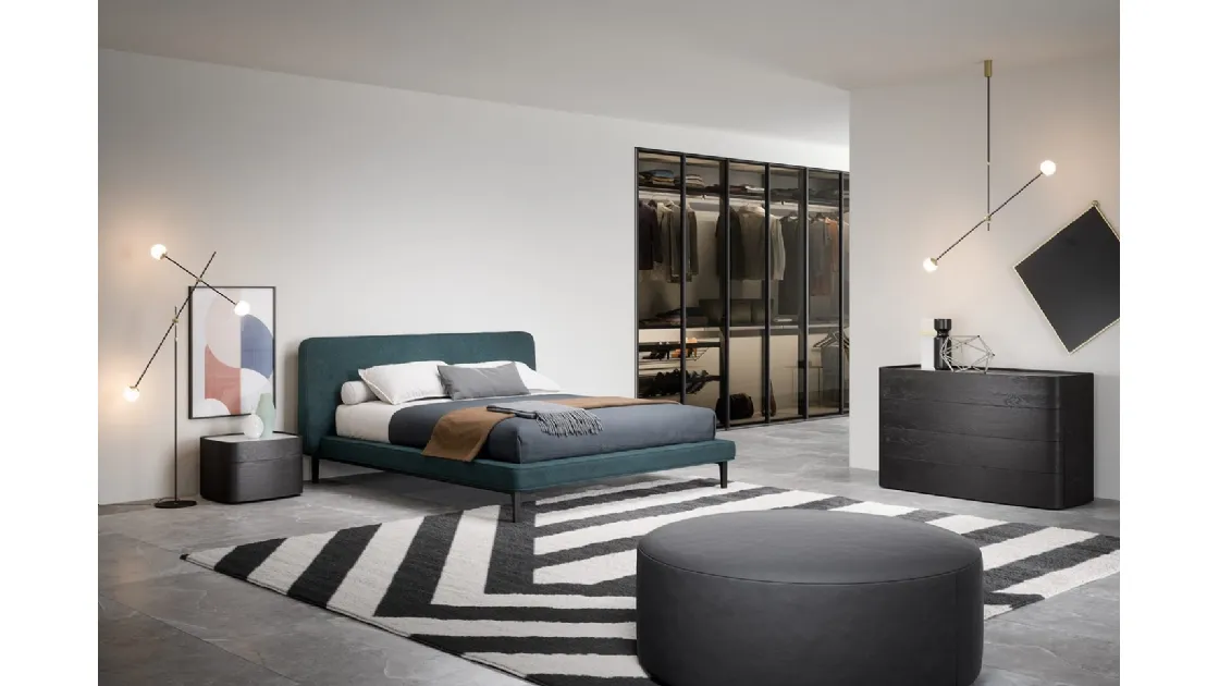 Seeyou padded fabric bed by Novamobili