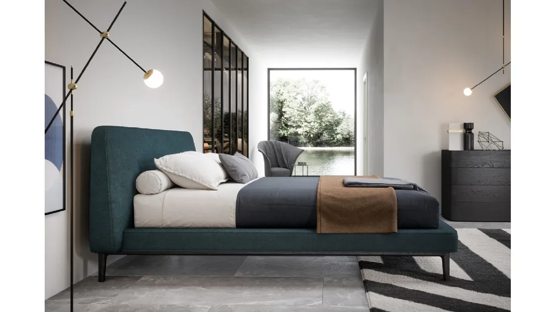 Seeyou padded fabric bed by Novamobili