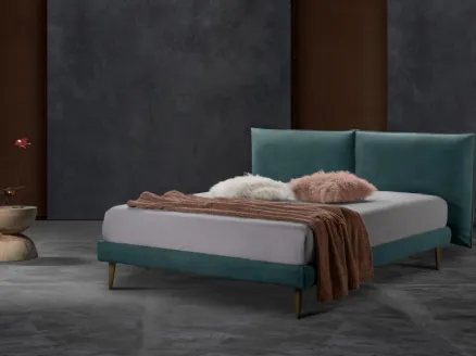 Fabric bed with Sherman Ring 14 headboard by Excò.