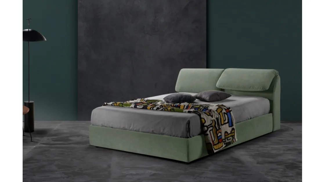 Young and modern bed with Relax Tex headboard by Excò