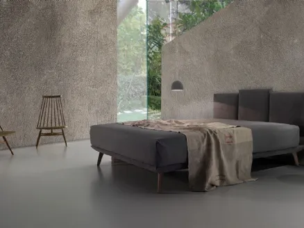 Fabric bed with Twist Best 174 headboard by Excò.