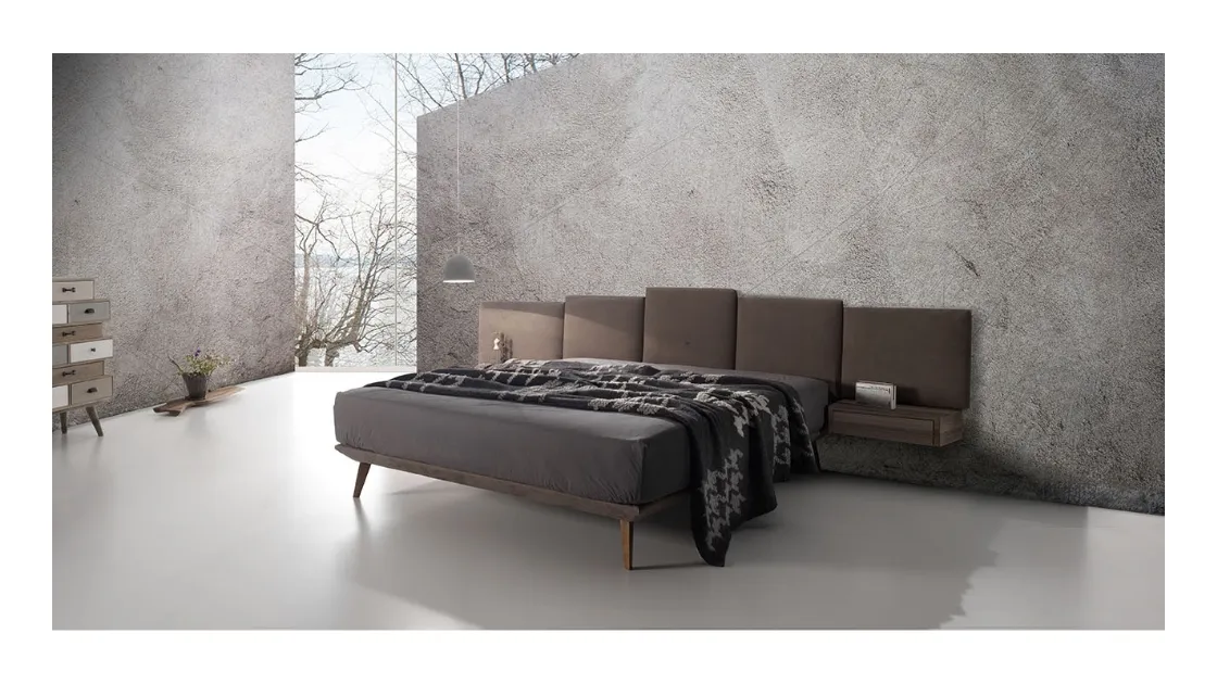 Bed with padded headboard Twist Best 290 by Excò