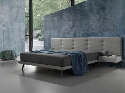 Leather bed with quilted headboard Twist Tess 290 by Excò.