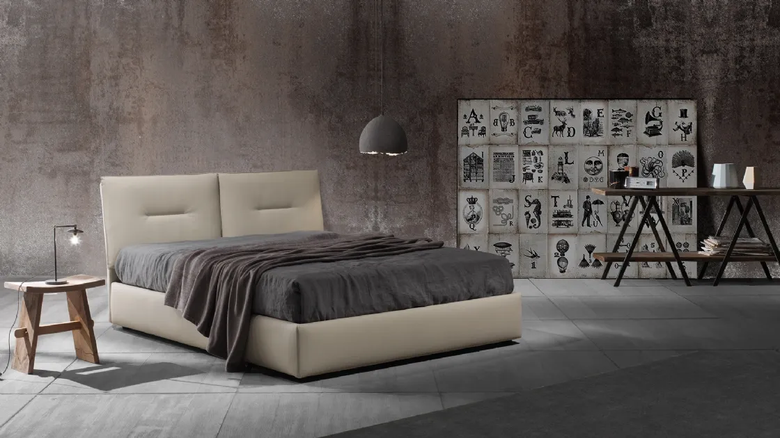 Faux leather bed with storage box 