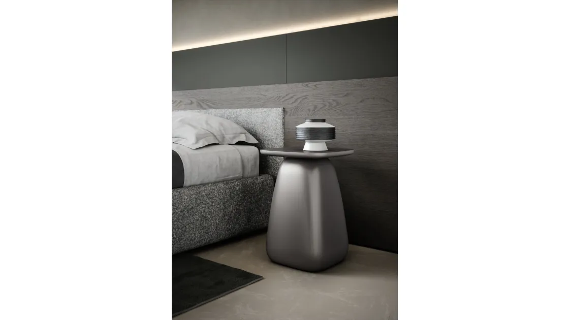 Cliff lacquered polyurethane bedside table by Novamobili.