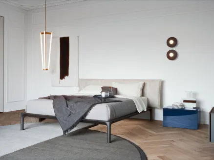 Bedside table in glossy lacquered finish Easy System by Novamobili